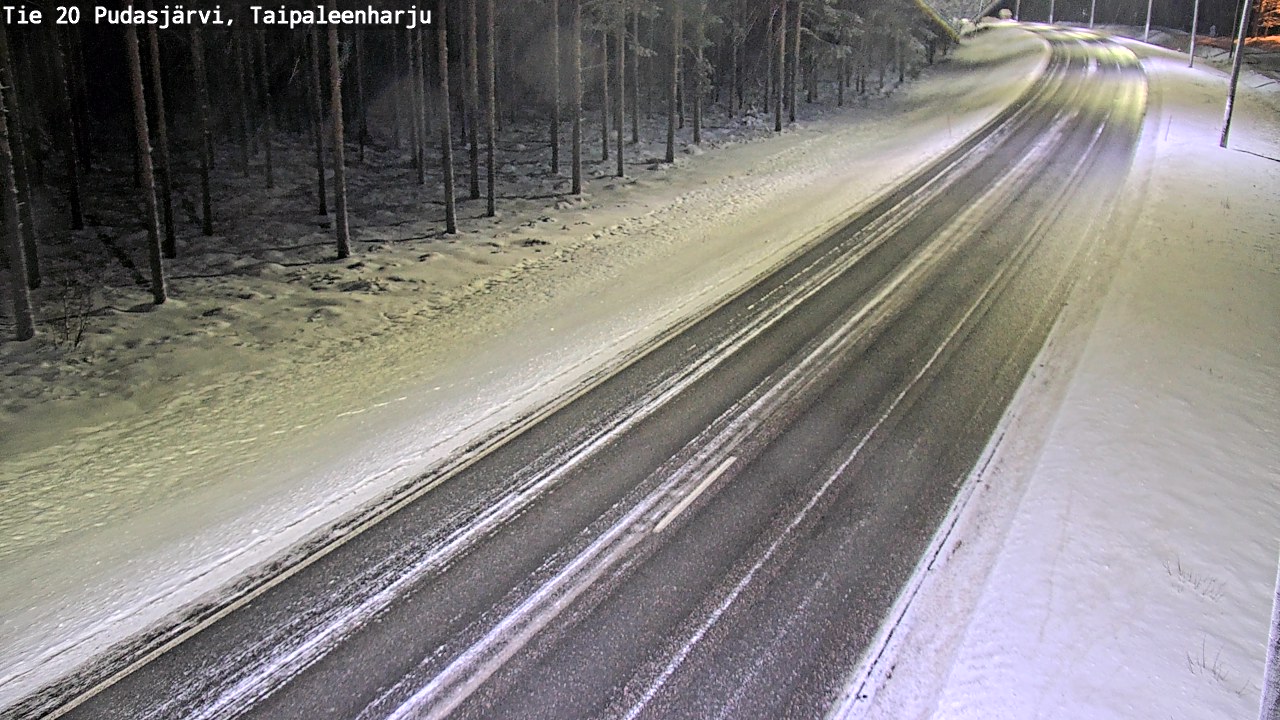 Weather Camera Image Väg 20 Pudasjärvi, Taipaleenharju, Pudasjärvi, Pohjois-Pohjanmaa