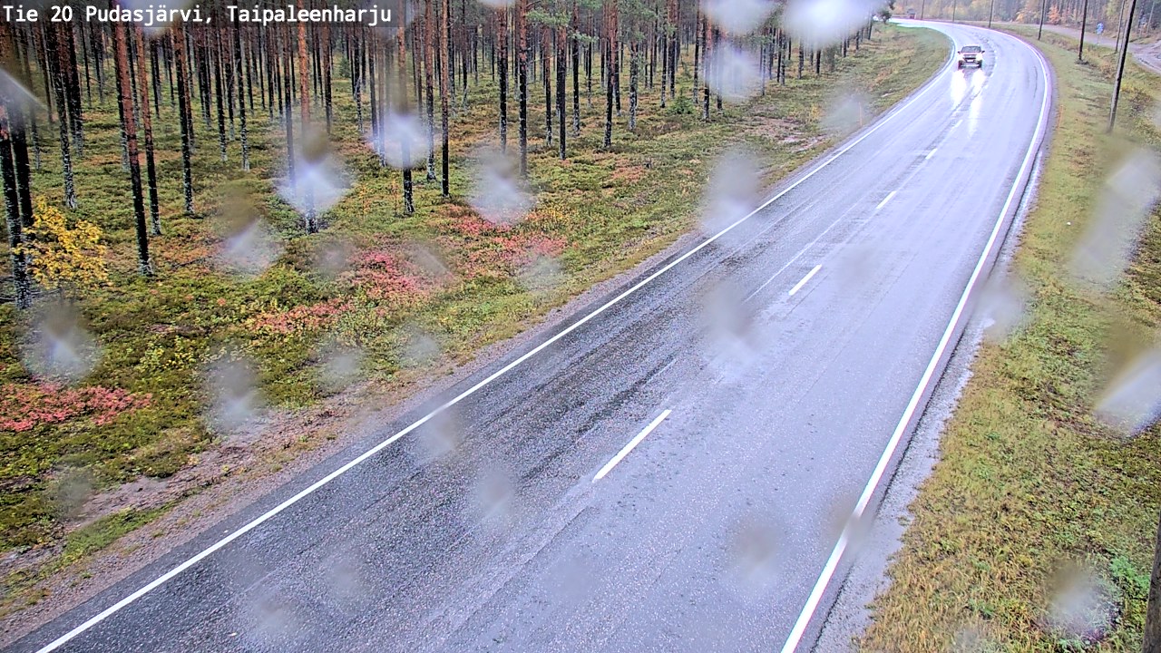 Weather Camera Image Road 20 Pudasjärvi, Taipaleenharju, Pudasjärvi, Pohjois-Pohjanmaa