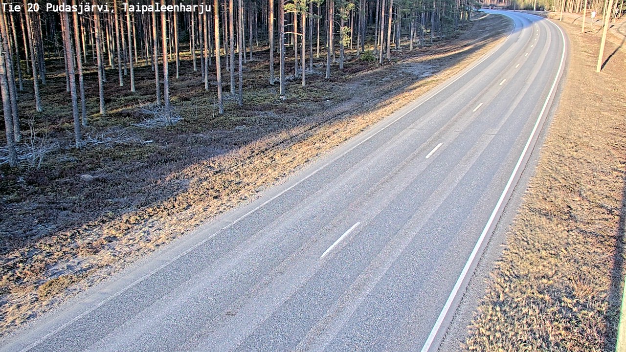 Weather Camera Image Väg 20 Pudasjärvi, Taipaleenharju, Pudasjärvi, Pohjois-Pohjanmaa