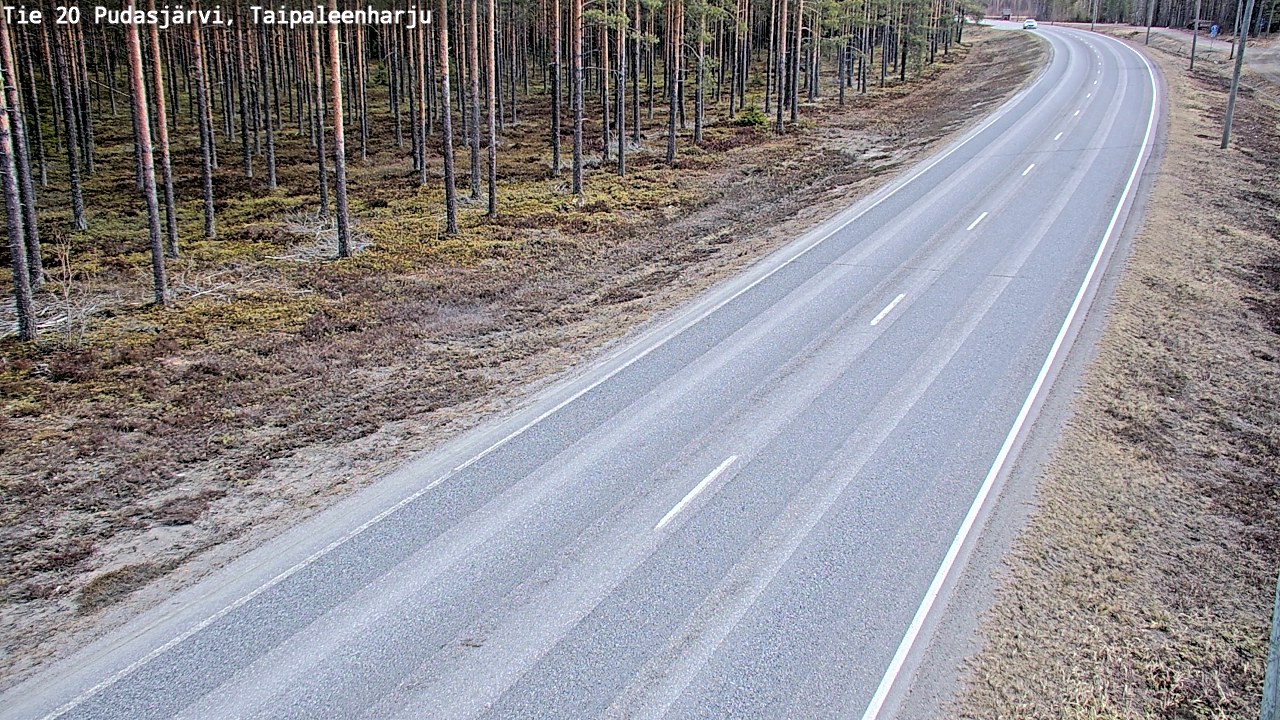 Weather Camera Image Väg 20 Pudasjärvi, Taipaleenharju, Pudasjärvi, Pohjois-Pohjanmaa
