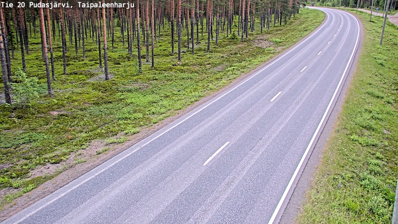 Weather Camera Image Road 20 Pudasjärvi, Taipaleenharju, Pudasjärvi, Pohjois-Pohjanmaa