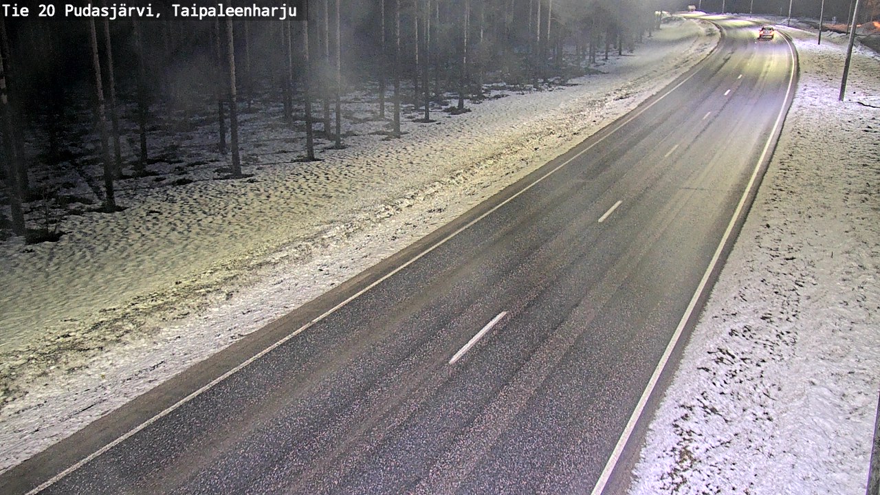 Weather Camera Image Road 20 Pudasjärvi, Taipaleenharju, Pudasjärvi, Pohjois-Pohjanmaa