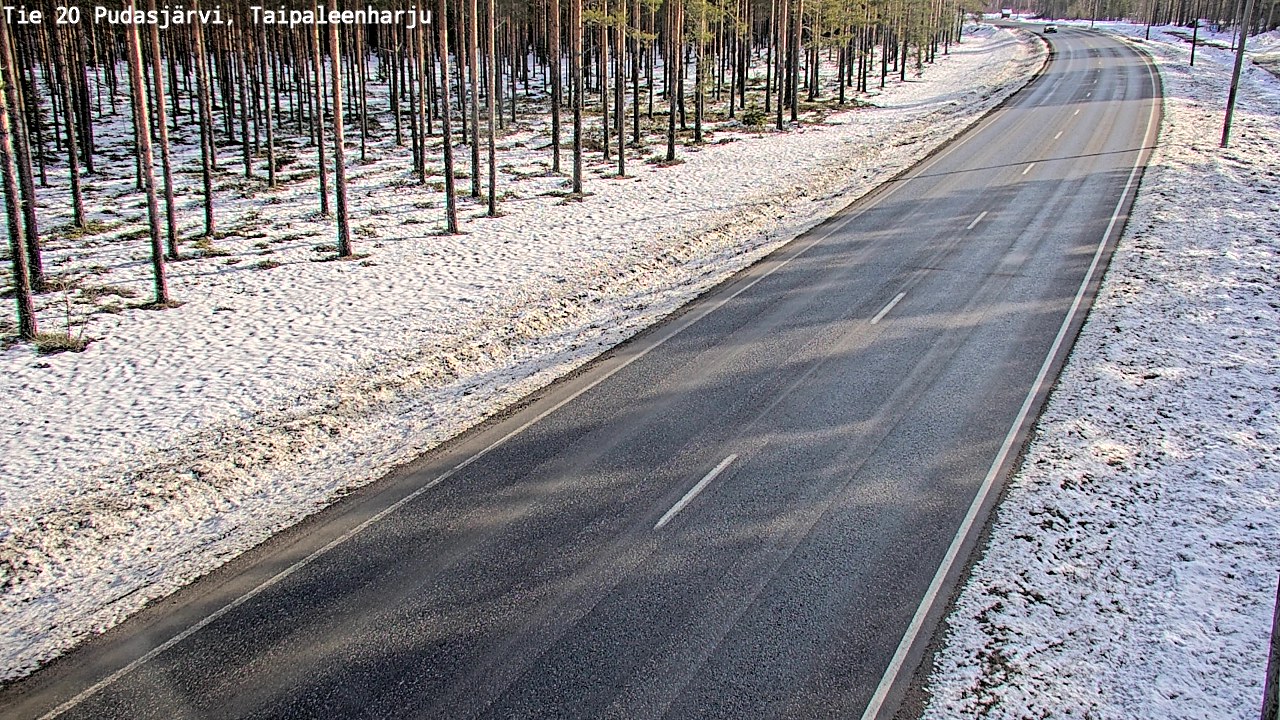 Weather Camera Image Road 20 Pudasjärvi, Taipaleenharju, Pudasjärvi, Pohjois-Pohjanmaa