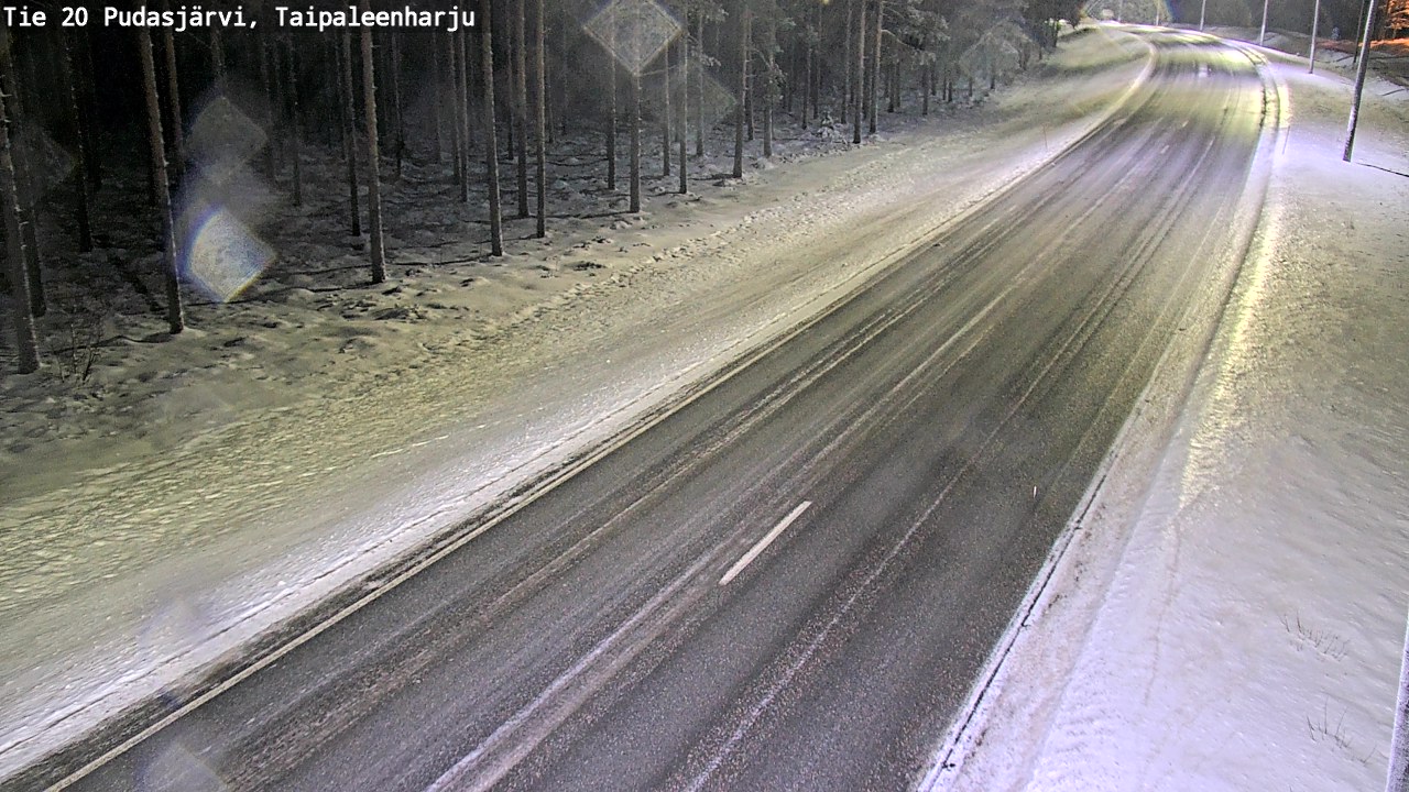 Weather Camera Image Väg 20 Pudasjärvi, Taipaleenharju, Pudasjärvi, Pohjois-Pohjanmaa