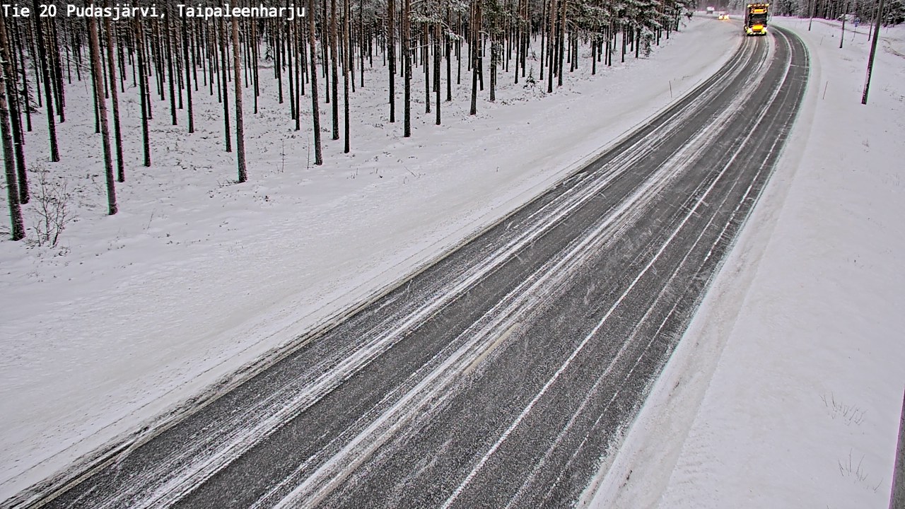 Weather Camera Image Väg 20 Pudasjärvi, Taipaleenharju, Pudasjärvi, Pohjois-Pohjanmaa