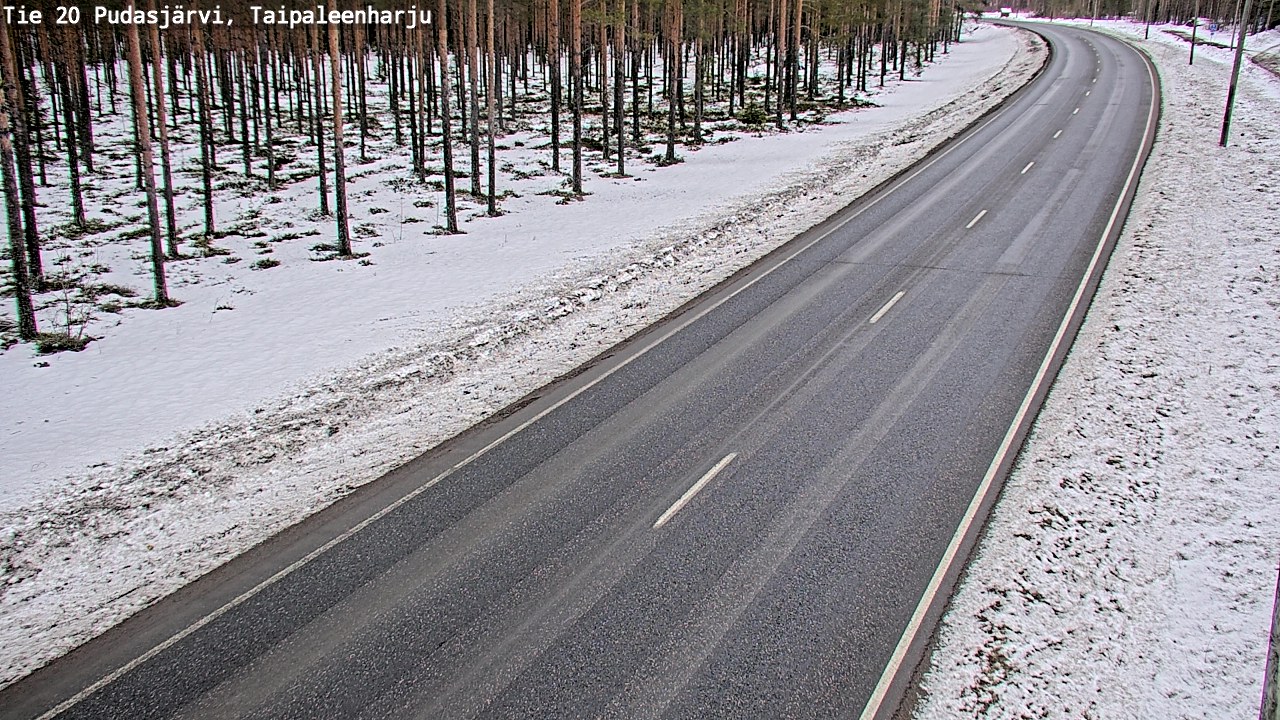 Weather Camera Image Road 20 Pudasjärvi, Taipaleenharju, Pudasjärvi, Pohjois-Pohjanmaa