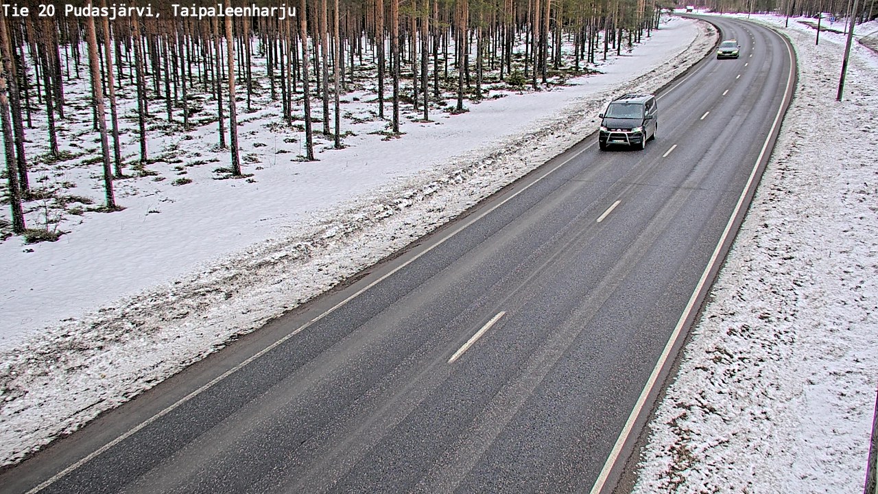 Weather Camera Image Road 20 Pudasjärvi, Taipaleenharju, Pudasjärvi, Pohjois-Pohjanmaa