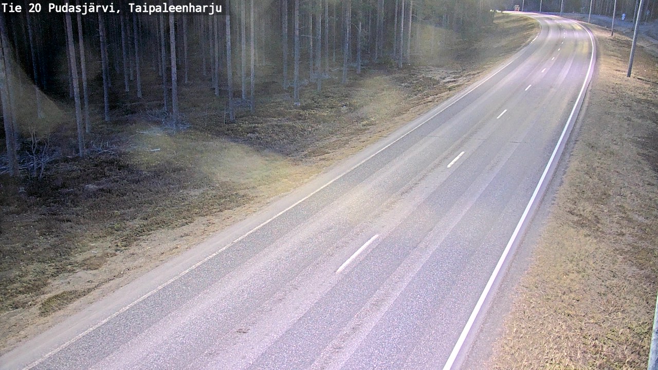 Weather Camera Image Väg 20 Pudasjärvi, Taipaleenharju, Pudasjärvi, Pohjois-Pohjanmaa