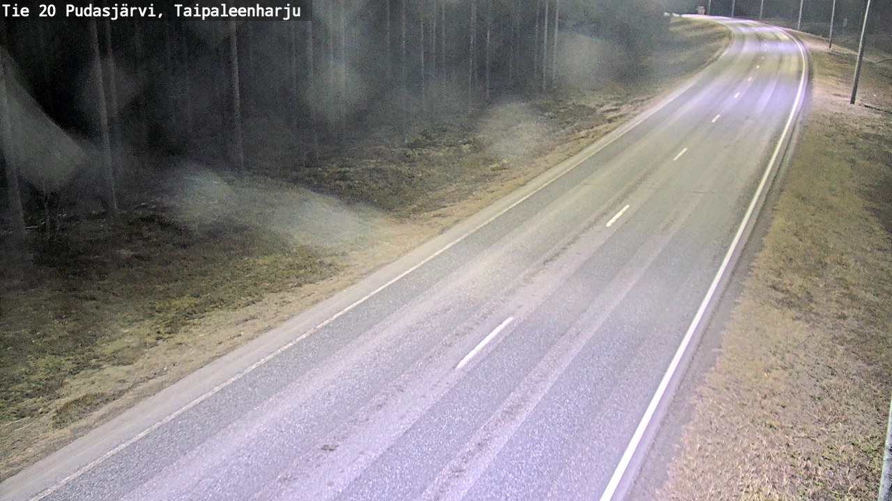 Weather Camera Image Väg 20 Pudasjärvi, Taipaleenharju, Pudasjärvi, Pohjois-Pohjanmaa