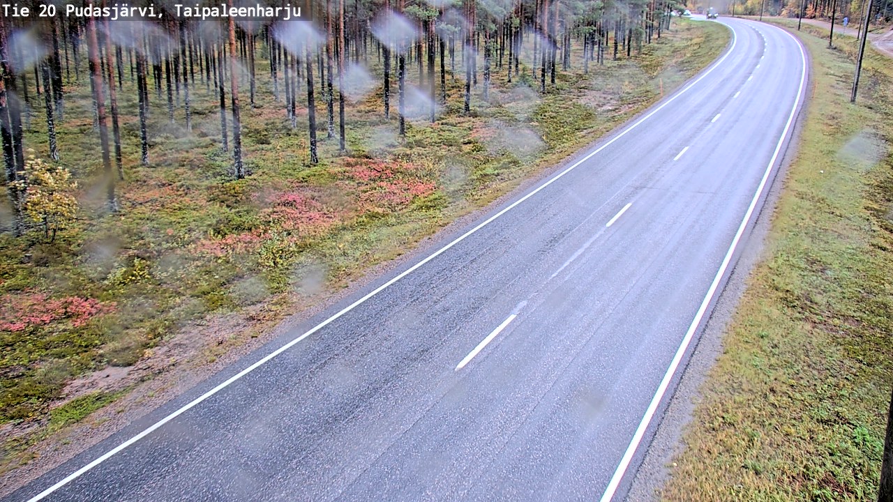 Weather Camera Image Road 20 Pudasjärvi, Taipaleenharju, Pudasjärvi, Pohjois-Pohjanmaa