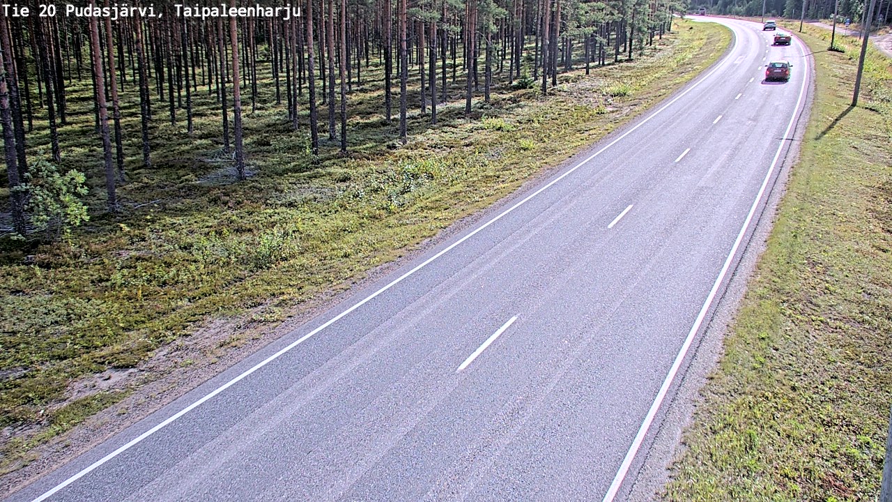 Weather Camera Image Väg 20 Pudasjärvi, Taipaleenharju, Pudasjärvi, Pohjois-Pohjanmaa