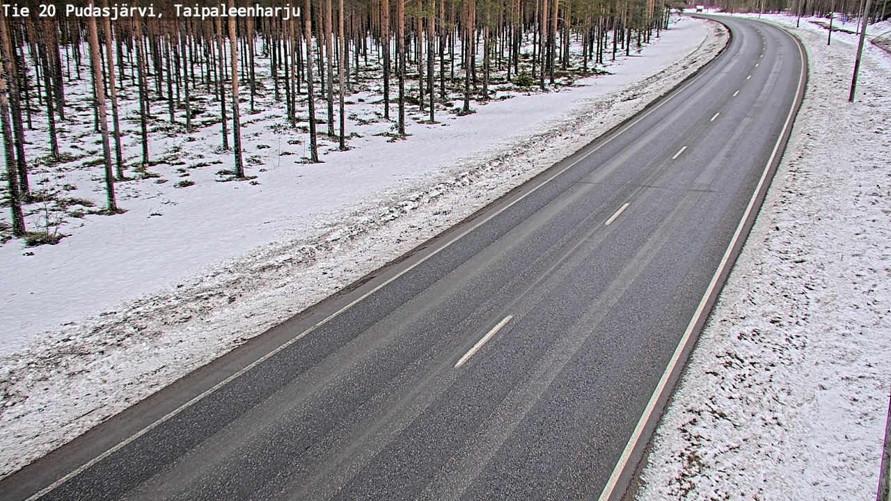 Weather Camera Image Road 20 Pudasjärvi, Taipaleenharju, Pudasjärvi, Pohjois-Pohjanmaa