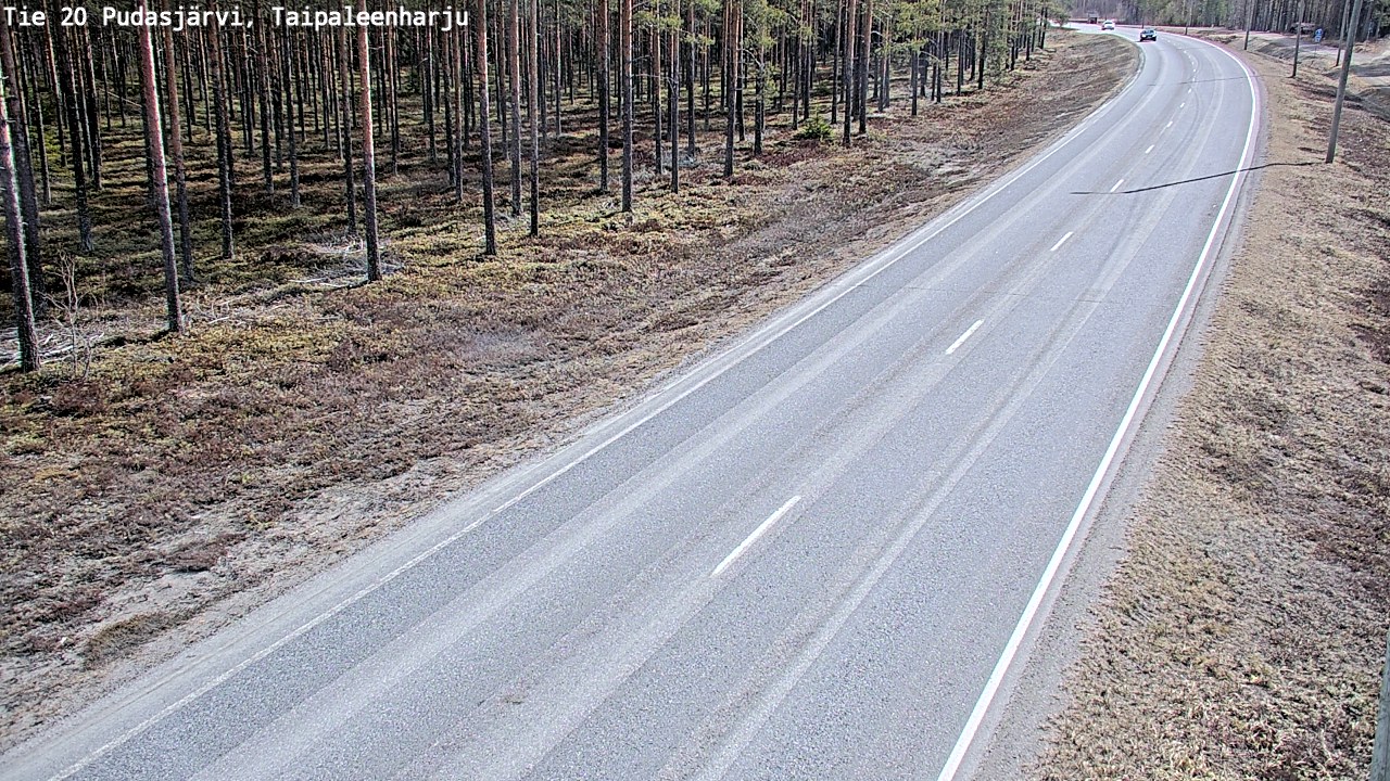 Weather Camera Image Väg 20 Pudasjärvi, Taipaleenharju, Pudasjärvi, Pohjois-Pohjanmaa