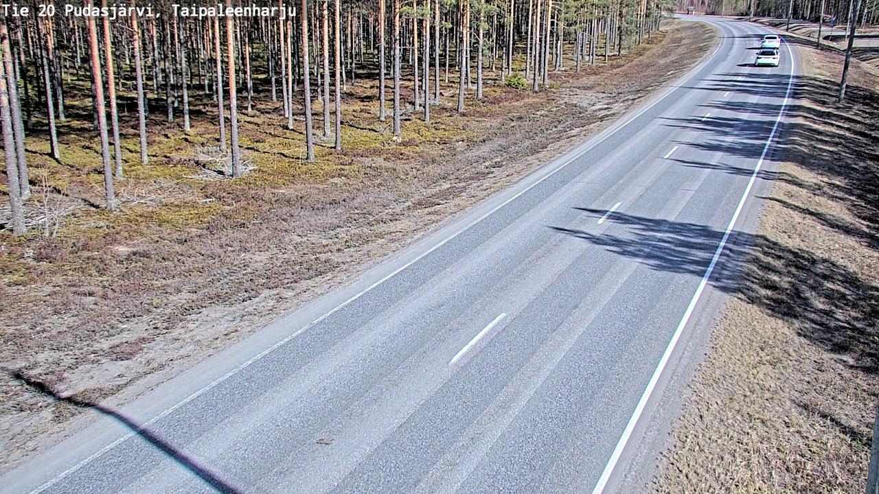 Weather Camera Image Väg 20 Pudasjärvi, Taipaleenharju, Pudasjärvi, Pohjois-Pohjanmaa