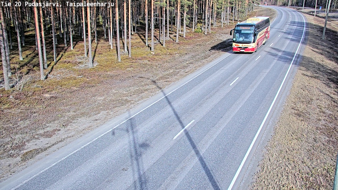 Weather Camera Image Väg 20 Pudasjärvi, Taipaleenharju, Pudasjärvi, Pohjois-Pohjanmaa