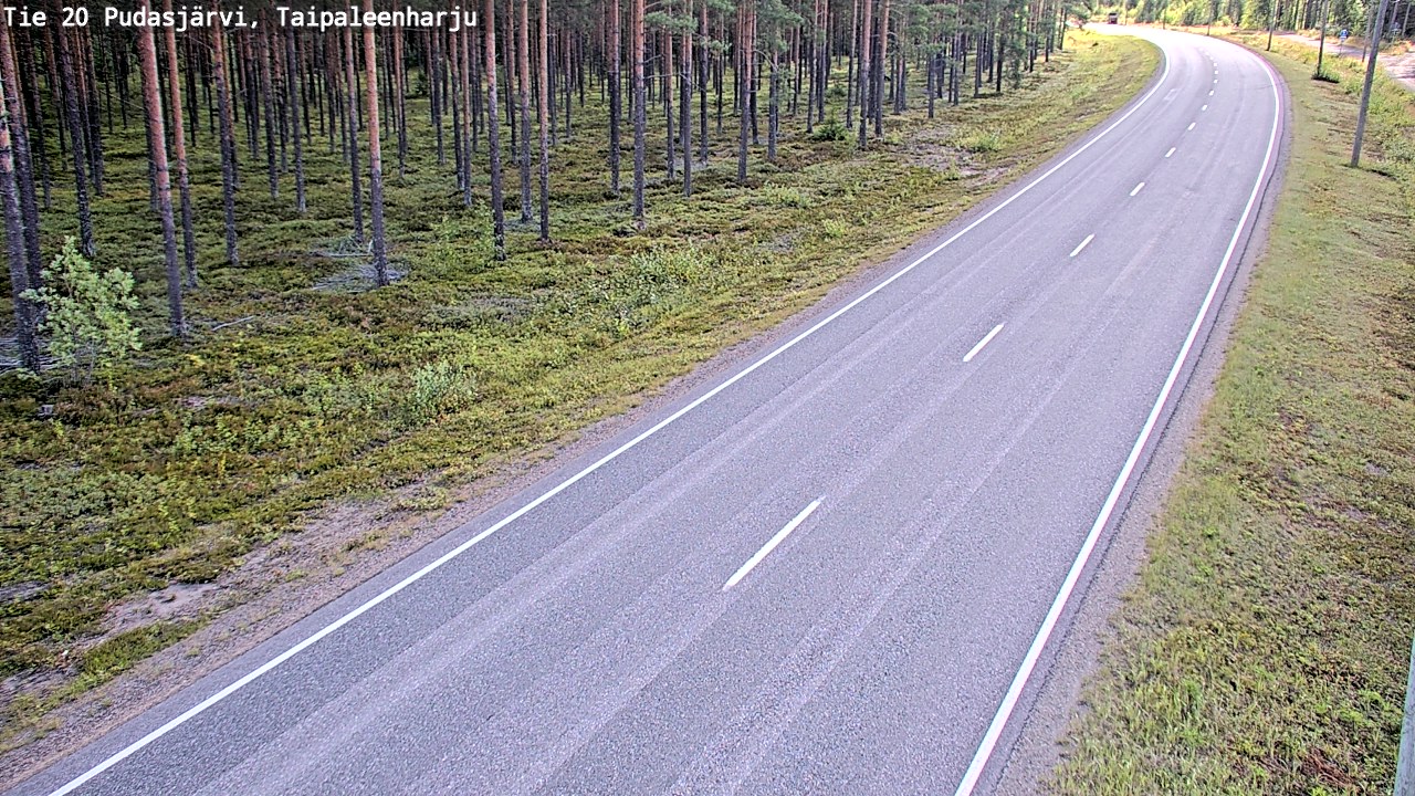 Weather Camera Image Väg 20 Pudasjärvi, Taipaleenharju, Pudasjärvi, Pohjois-Pohjanmaa