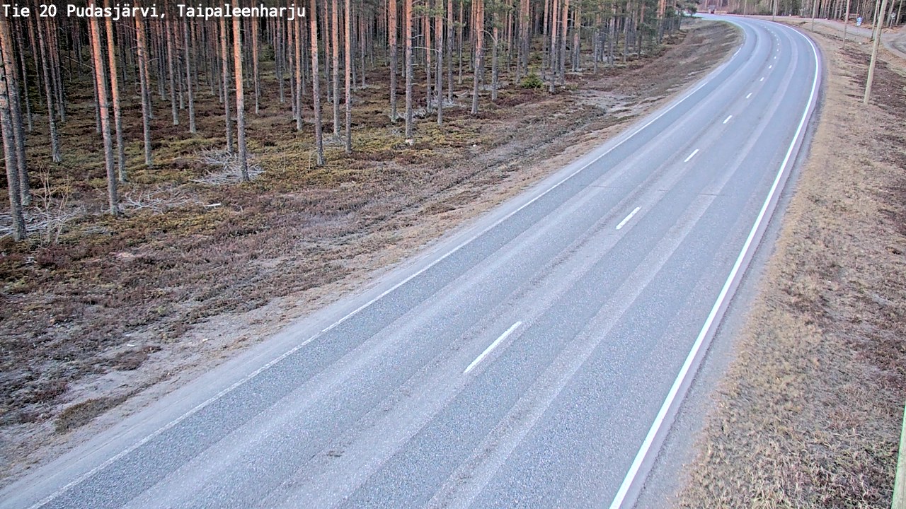 Weather Camera Image Väg 20 Pudasjärvi, Taipaleenharju, Pudasjärvi, Pohjois-Pohjanmaa
