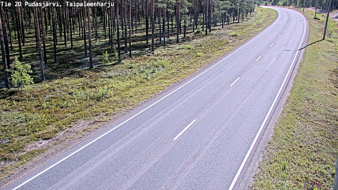 Weather Camera Image Väg 20 Pudasjärvi, Taipaleenharju, Pudasjärvi, Pohjois-Pohjanmaa