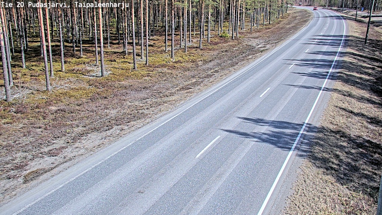 Weather Camera Image Väg 20 Pudasjärvi, Taipaleenharju, Pudasjärvi, Pohjois-Pohjanmaa
