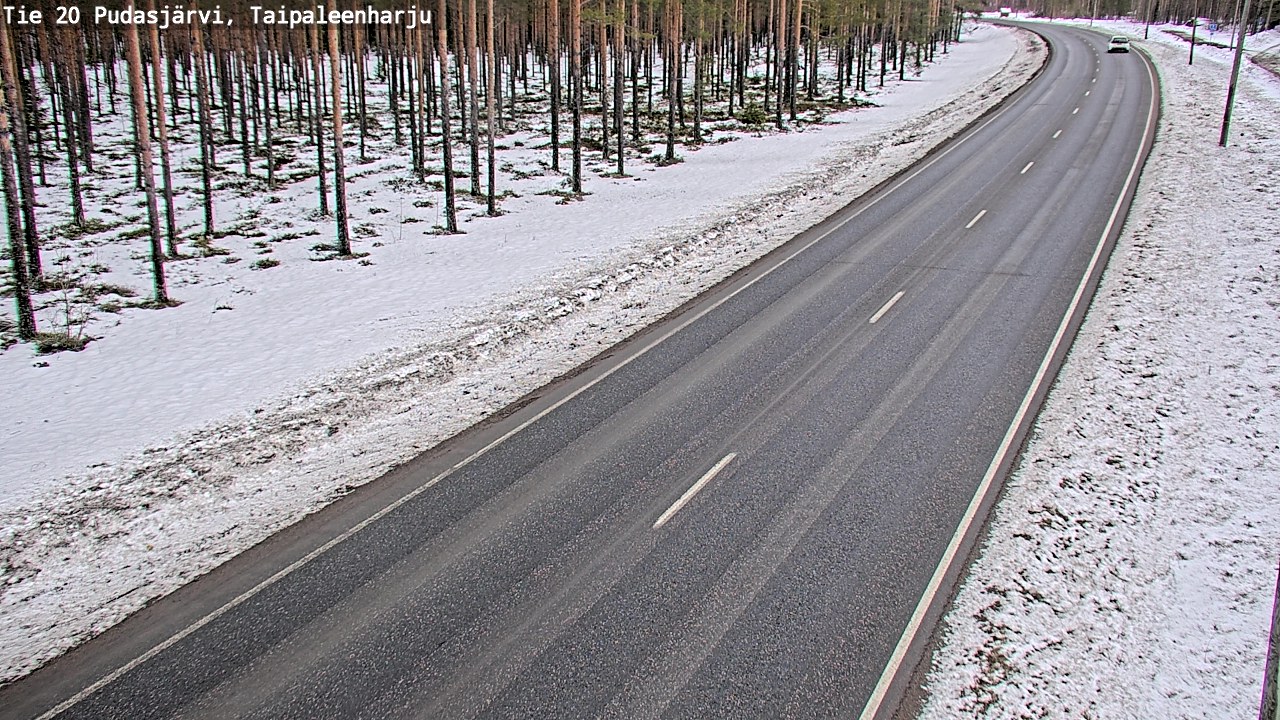 Weather Camera Image Road 20 Pudasjärvi, Taipaleenharju, Pudasjärvi, Pohjois-Pohjanmaa