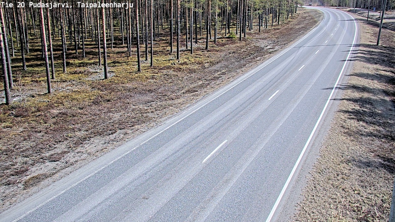 Weather Camera Image Väg 20 Pudasjärvi, Taipaleenharju, Pudasjärvi, Pohjois-Pohjanmaa