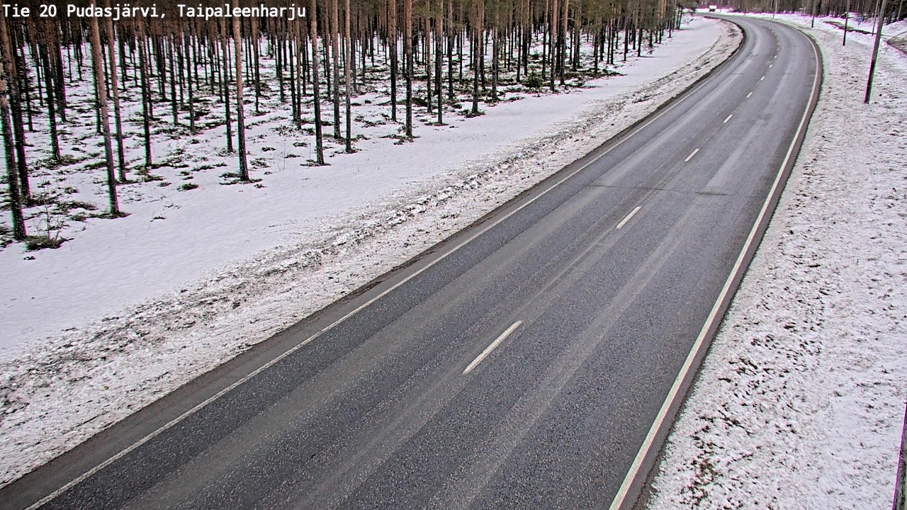 Weather Camera Image Road 20 Pudasjärvi, Taipaleenharju, Pudasjärvi, Pohjois-Pohjanmaa