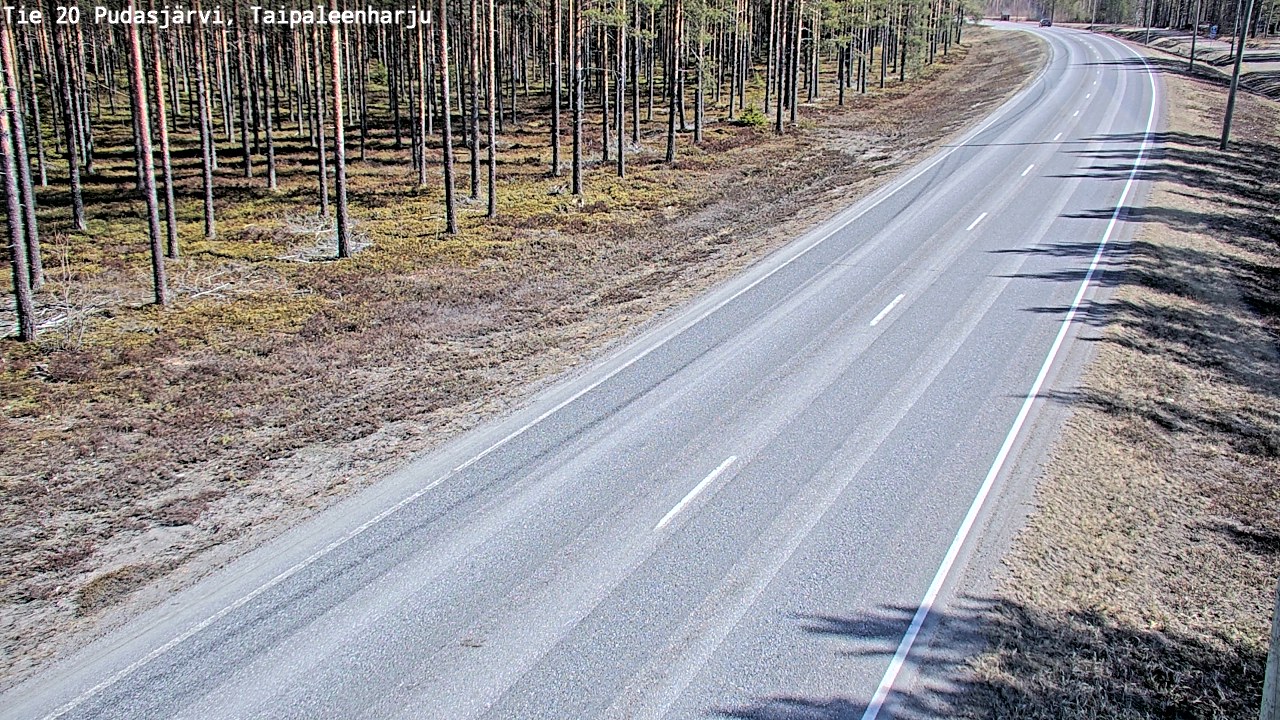 Weather Camera Image Väg 20 Pudasjärvi, Taipaleenharju, Pudasjärvi, Pohjois-Pohjanmaa
