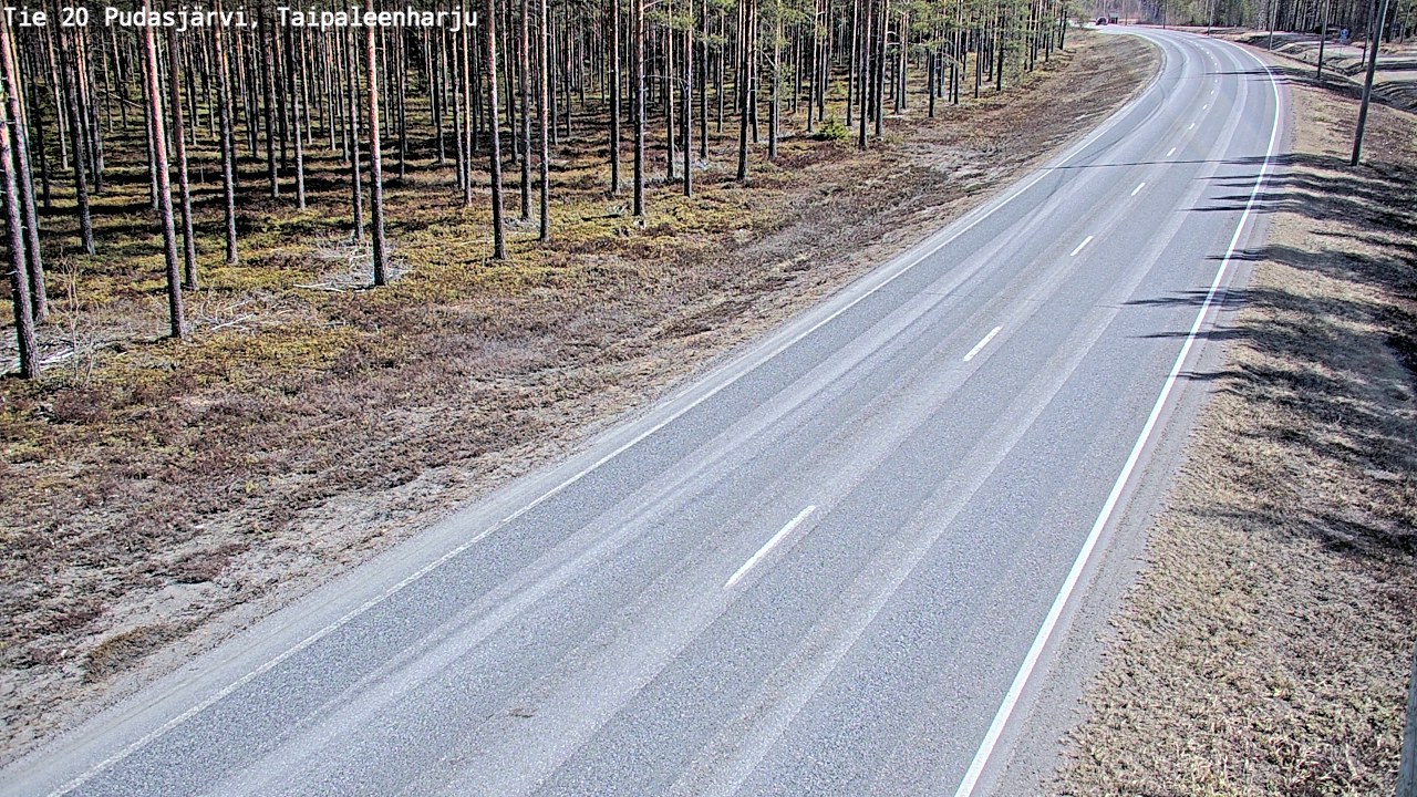 Weather Camera Image Väg 20 Pudasjärvi, Taipaleenharju, Pudasjärvi, Pohjois-Pohjanmaa