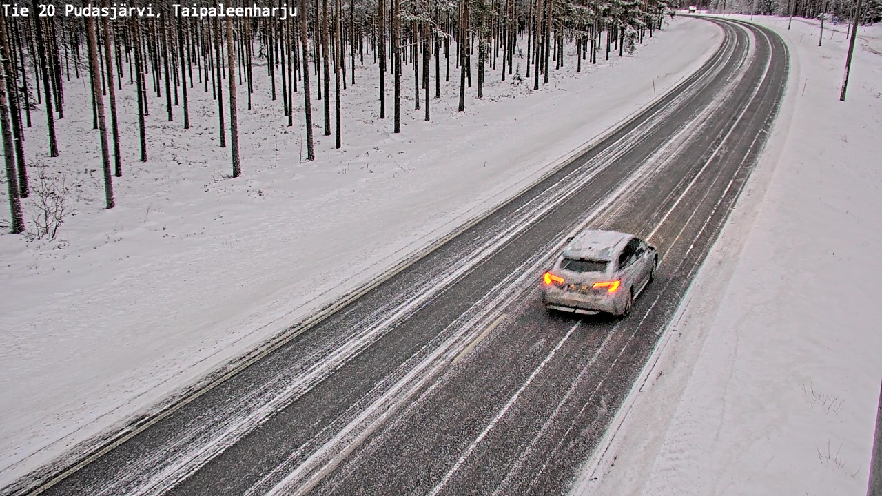 Weather Camera Image Väg 20 Pudasjärvi, Taipaleenharju, Pudasjärvi, Pohjois-Pohjanmaa