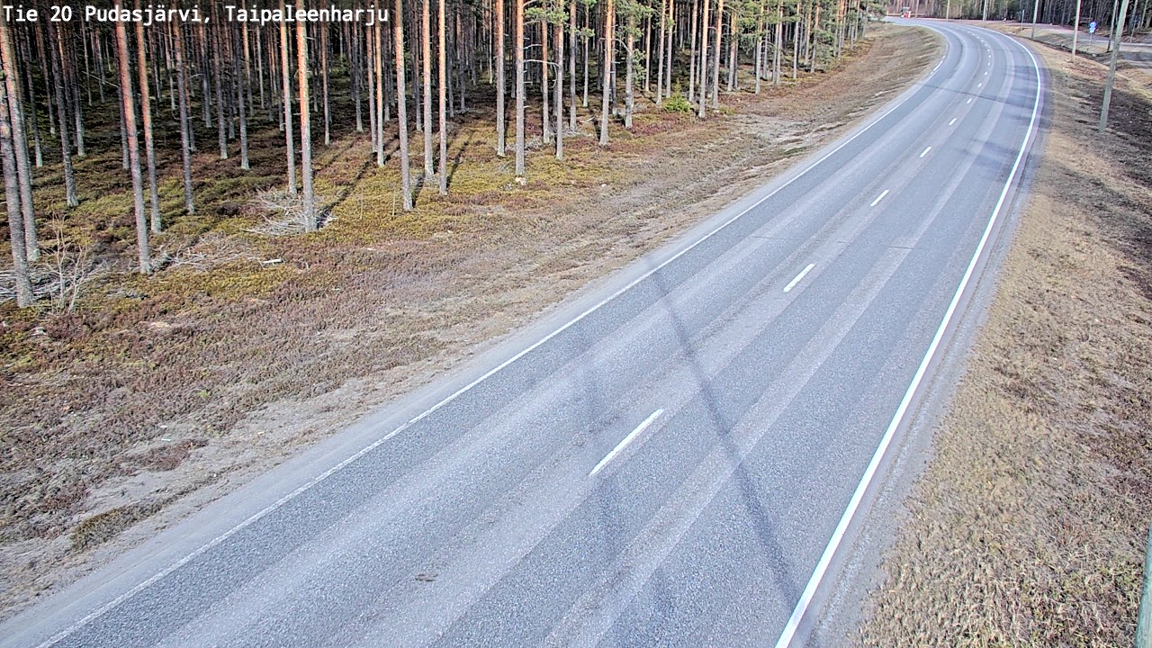 Weather Camera Image Väg 20 Pudasjärvi, Taipaleenharju, Pudasjärvi, Pohjois-Pohjanmaa
