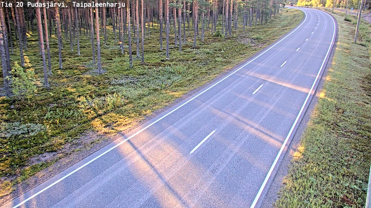 Weather Camera Image Väg 20 Pudasjärvi, Taipaleenharju, Pudasjärvi, Pohjois-Pohjanmaa