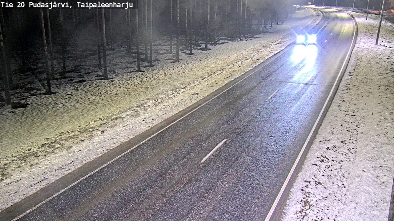 Weather Camera Image Road 20 Pudasjärvi, Taipaleenharju, Pudasjärvi, Pohjois-Pohjanmaa