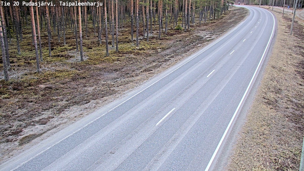 Weather Camera Image Road 20 Pudasjärvi, Taipaleenharju, Pudasjärvi, Pohjois-Pohjanmaa