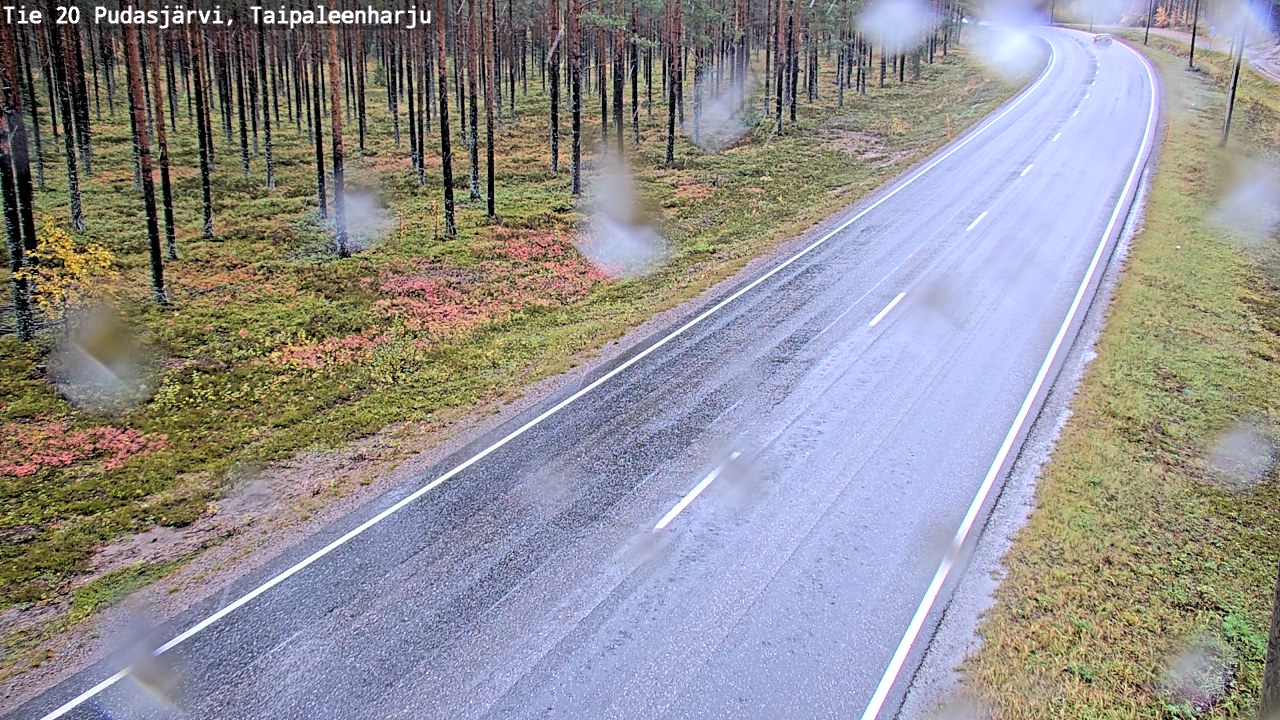 Weather Camera Image Road 20 Pudasjärvi, Taipaleenharju, Pudasjärvi, Pohjois-Pohjanmaa