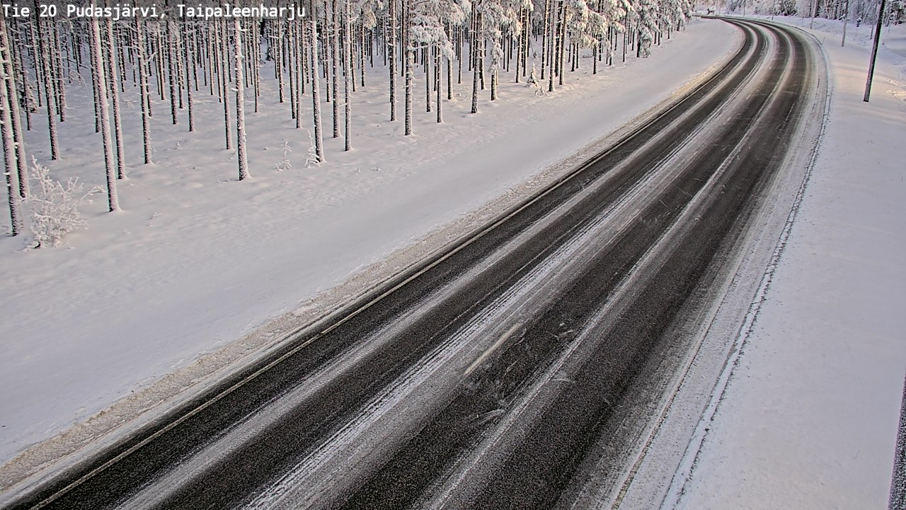 Weather Camera Image Road 20 Pudasjärvi, Taipaleenharju, Pudasjärvi, Pohjois-Pohjanmaa