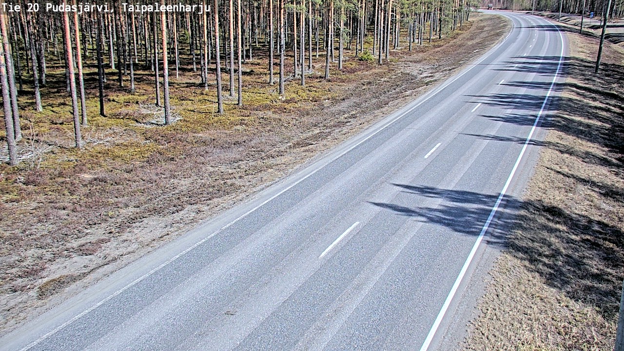 Weather Camera Image Väg 20 Pudasjärvi, Taipaleenharju, Pudasjärvi, Pohjois-Pohjanmaa