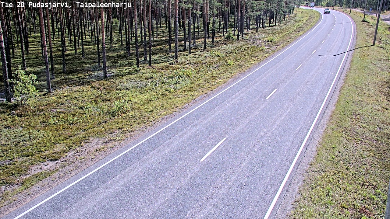 Weather Camera Image Väg 20 Pudasjärvi, Taipaleenharju, Pudasjärvi, Pohjois-Pohjanmaa