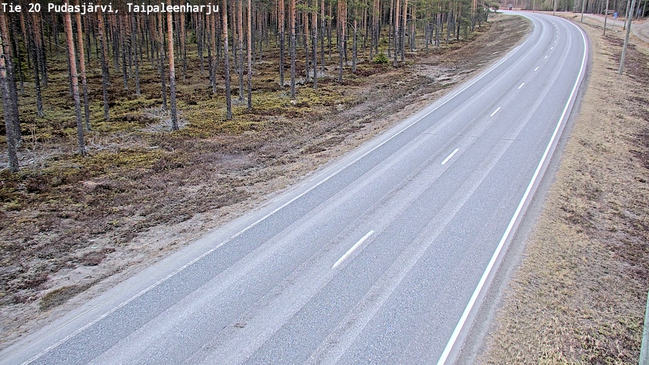 Weather Camera Image Road 20 Pudasjärvi, Taipaleenharju, Pudasjärvi, Pohjois-Pohjanmaa