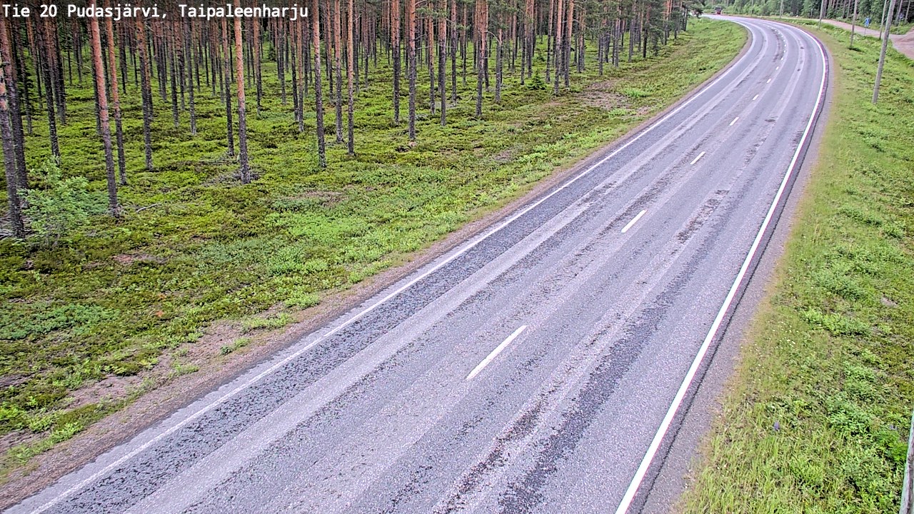 Weather Camera Image Väg 20 Pudasjärvi, Taipaleenharju, Pudasjärvi, Pohjois-Pohjanmaa