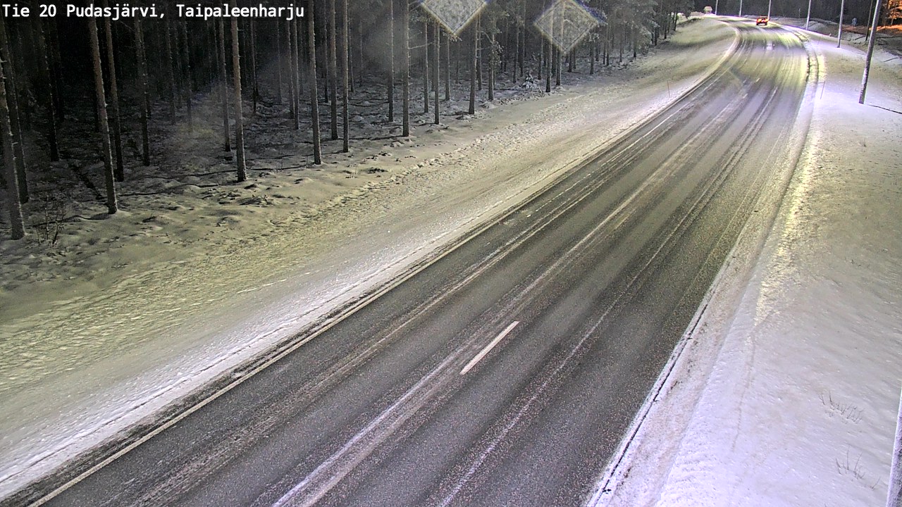 Weather Camera Image Väg 20 Pudasjärvi, Taipaleenharju, Pudasjärvi, Pohjois-Pohjanmaa
