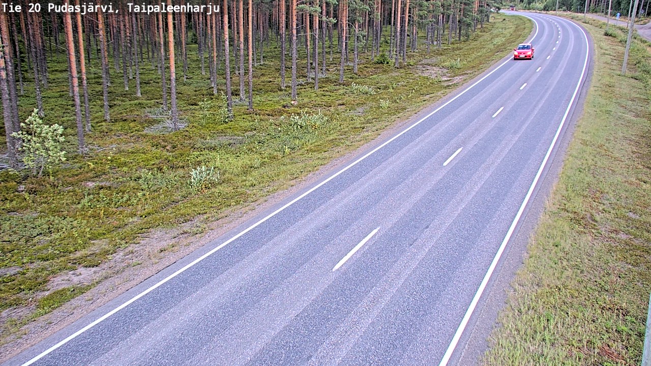 Kelikamerat Kuva Tie 20 Pudasjärvi, Taipaleenharju, Pudasjärvi, Pohjois-Pohjanmaa