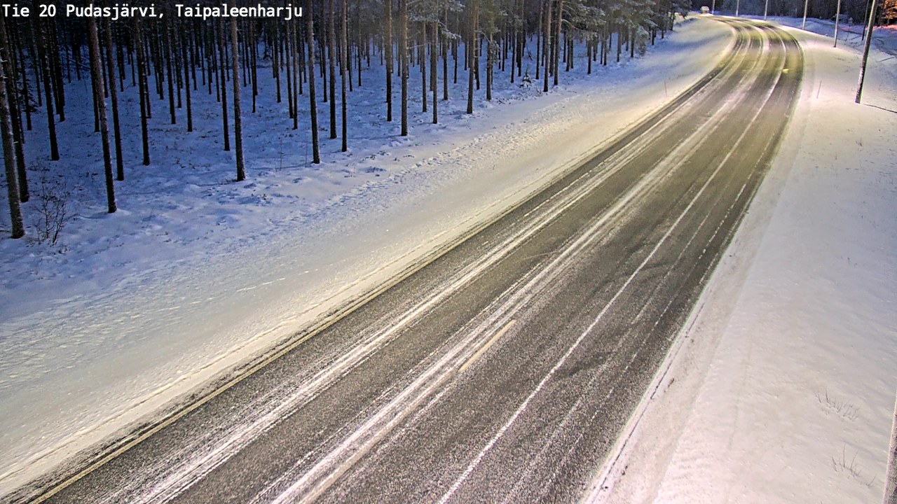 Weather Camera Image Väg 20 Pudasjärvi, Taipaleenharju, Pudasjärvi, Pohjois-Pohjanmaa