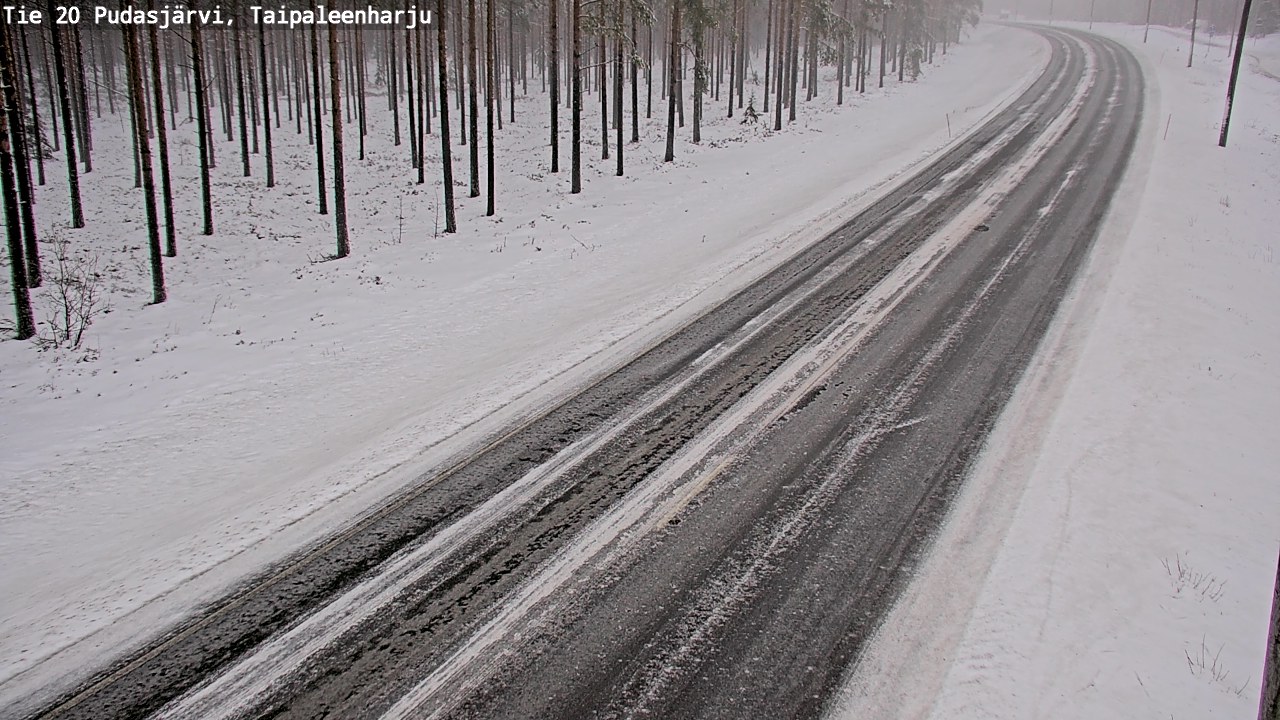 Weather Camera Image Väg 20 Pudasjärvi, Taipaleenharju, Pudasjärvi, Pohjois-Pohjanmaa
