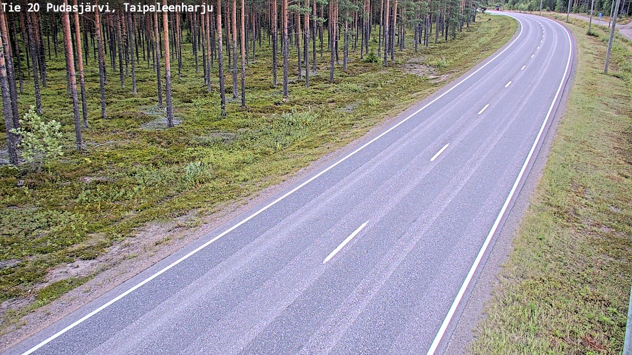 Weather Camera Image Väg 20 Pudasjärvi, Taipaleenharju, Pudasjärvi, Pohjois-Pohjanmaa
