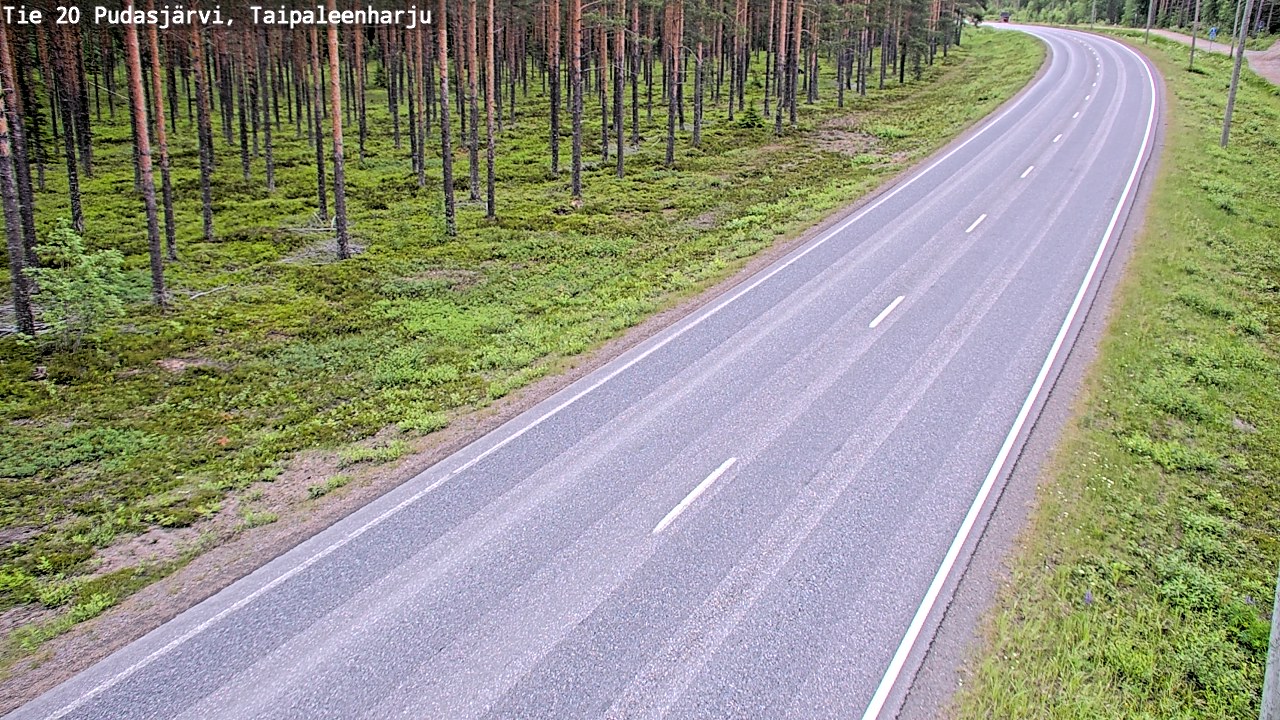 Weather Camera Image Road 20 Pudasjärvi, Taipaleenharju, Pudasjärvi, Pohjois-Pohjanmaa