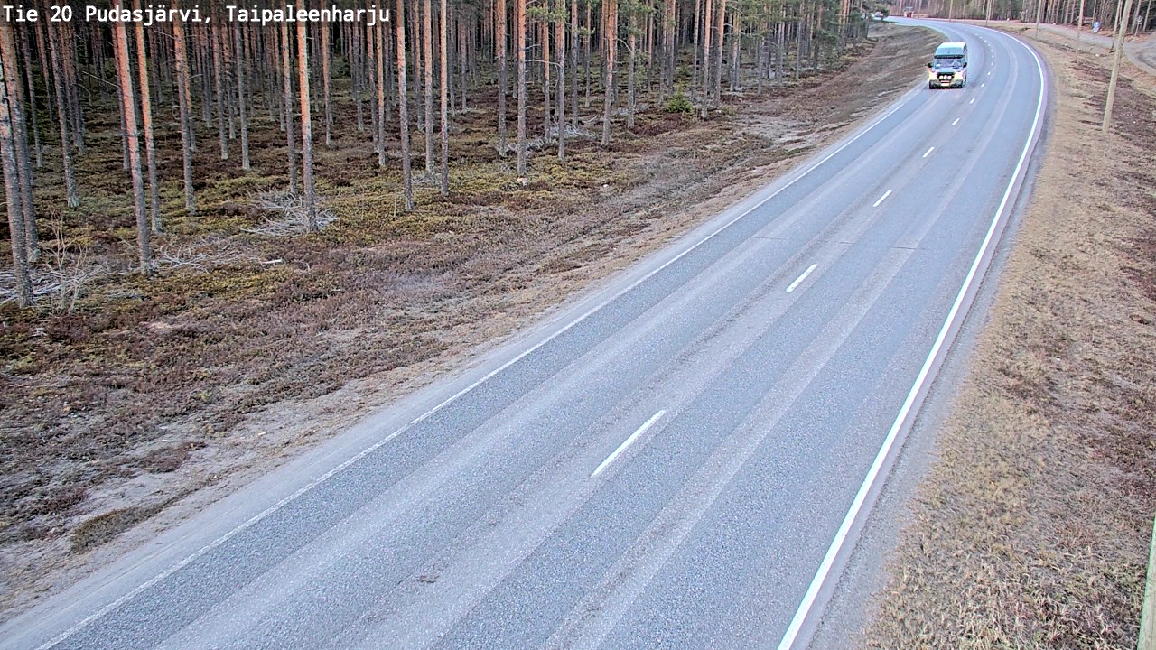 Weather Camera Image Väg 20 Pudasjärvi, Taipaleenharju, Pudasjärvi, Pohjois-Pohjanmaa