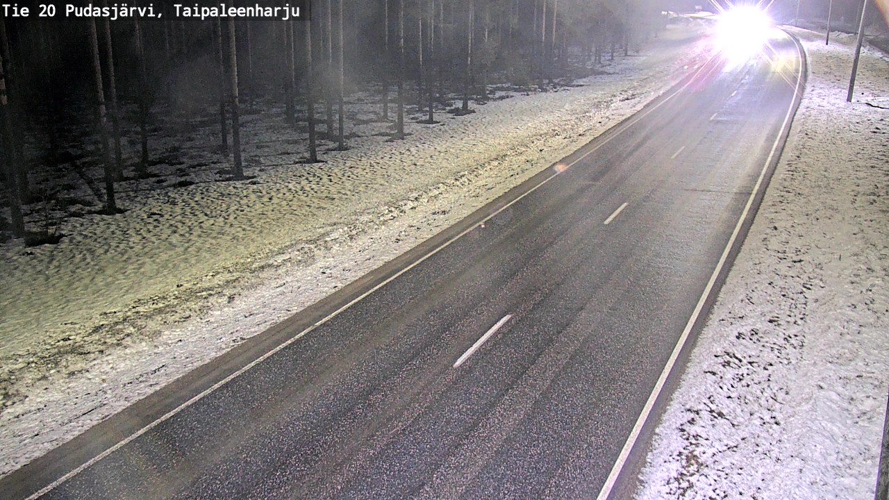 Weather Camera Image Road 20 Pudasjärvi, Taipaleenharju, Pudasjärvi, Pohjois-Pohjanmaa