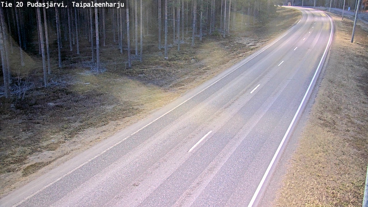 Weather Camera Image Väg 20 Pudasjärvi, Taipaleenharju, Pudasjärvi, Pohjois-Pohjanmaa