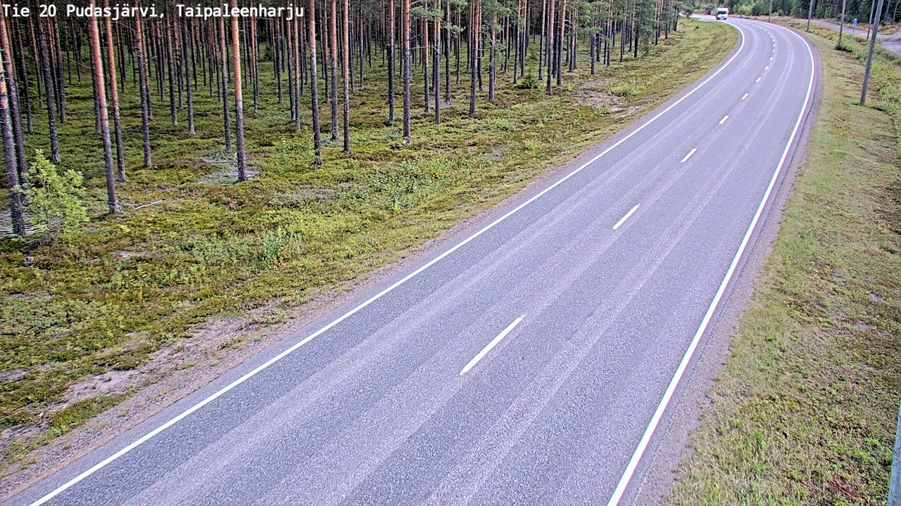 Weather Camera Image Väg 20 Pudasjärvi, Taipaleenharju, Pudasjärvi, Pohjois-Pohjanmaa