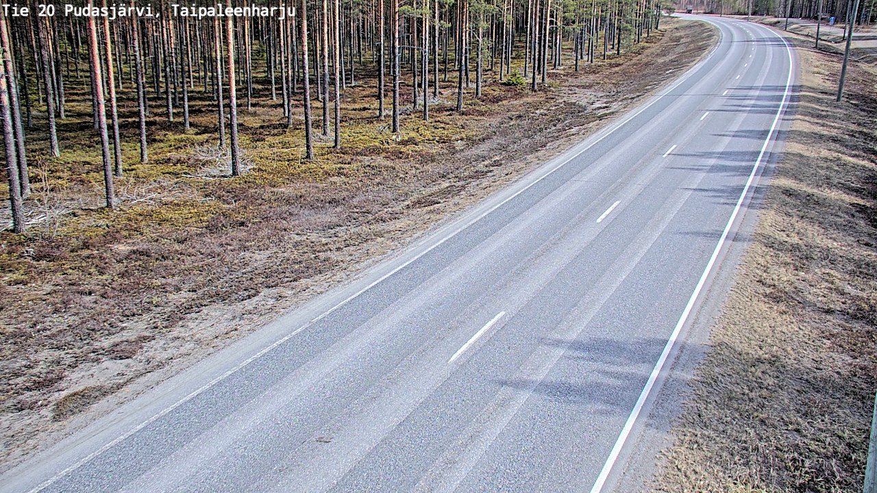 Weather Camera Image Väg 20 Pudasjärvi, Taipaleenharju, Pudasjärvi, Pohjois-Pohjanmaa